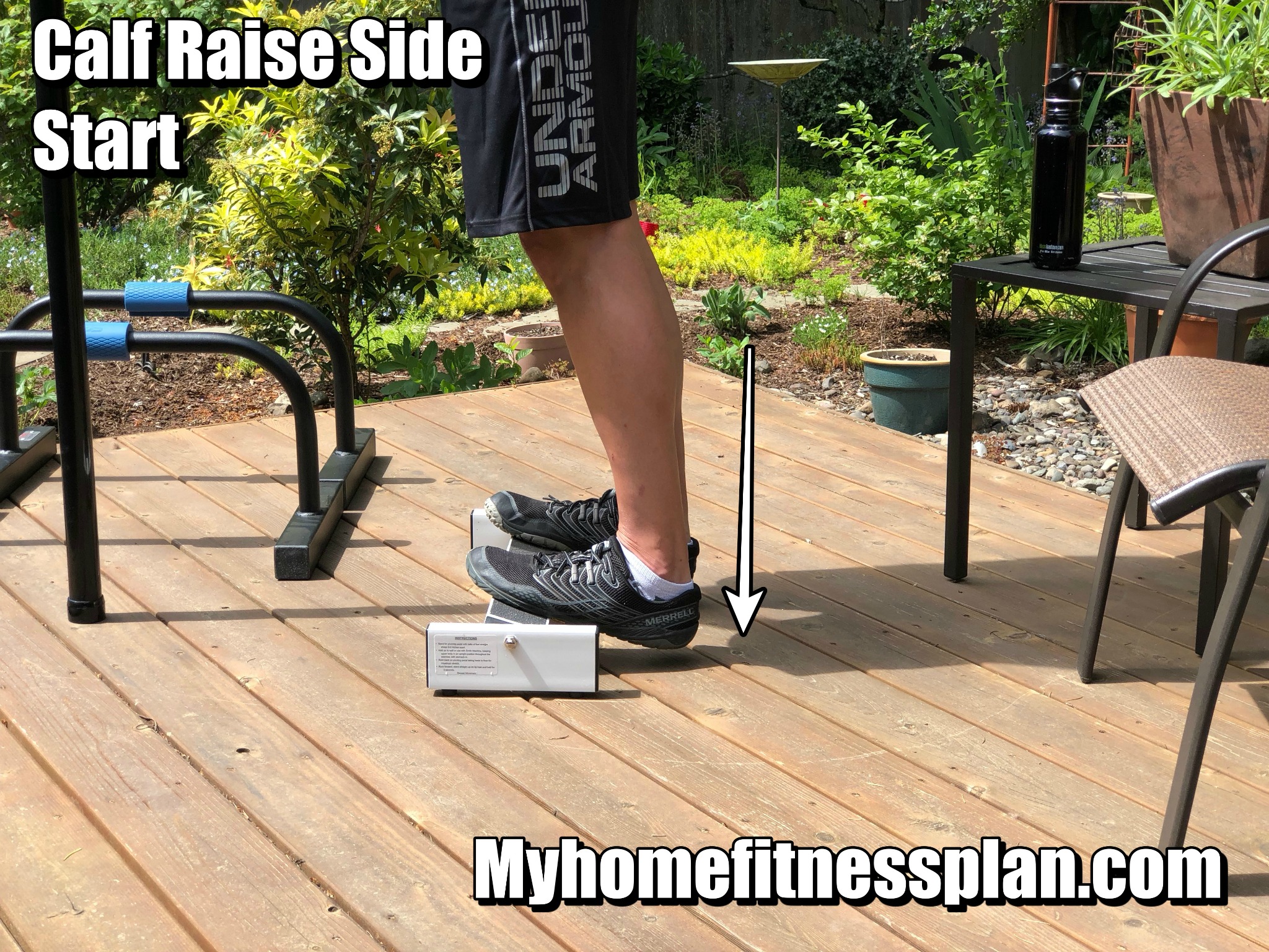 Calf or Heel Raise exercises, side position 1